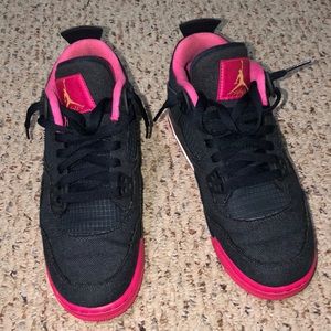 Pink and denim Jordan 4s